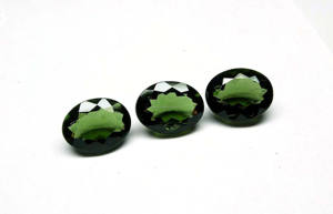 Lote de piedras preciosas de corte de moldavita auténtica, corte de piedra de forma ovalada, moldavita, República Checa, tamaño de piedra 6x4mm-7x5mm-8x6mm - Product Image 2