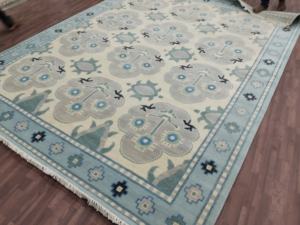 Alfombra de Lana Anudada a Mano de Lujo, Estilo Oushak, Alfombra Floral de Color Pastel, Alfombra Hecha a Mano para Sala de Estar, Diseño Vintage de Inspiración Turca - Product Image 3