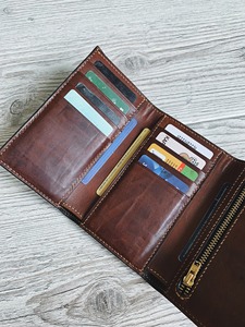 OEM Custom Genuine <b>Leather</b> Tri Fold <b>Wallet</b> Men <b>Real</b> Cowhide Card Holder Handcrafted Compact Pocket Bag LTW-0209 - Product Image 5