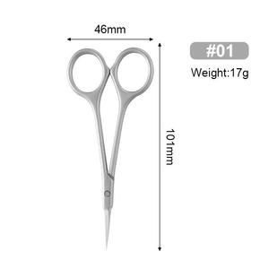 Ensemble de ciseaux pour poils nasaux en acier inoxydable, outil de coupe de précision pour la coupe des poils du nez, des sourcils et du visage, 5 couleurs disponibles - Product Image 5