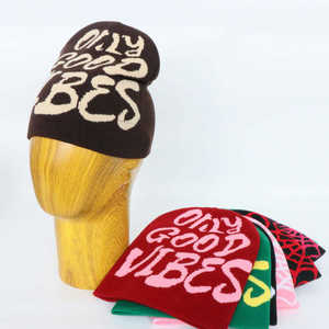 Bonnets en tricot Y2K Streetwear pour hommes et femmes, avec votre propre logo imprimé, chauds pour l'hiver, tendance, de haute qualité, style cool. - Product Image 3