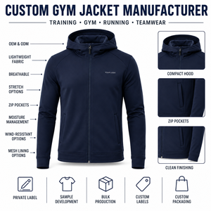 Custom Men's <b>Hooded</b> <b>Fleece</b> <b>Jacket</b> Breathable Polyester Zipper Closure Sporty Training Teamwear ODM Manufacturing - Product Image 1