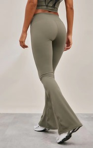 Women Flowy Wide Leg Pants Custom Print High Rise <b>Flare</b> <b>Leggings</b> Loose Yoga Trousers Wholesale Manufacturer - Product Image 5