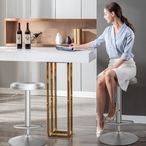 Modern Swivel Bar <b>Stool</b> with <b>Adjustable</b> Height and Footrest for Any Home or Commercial Bar - Product Image 1
