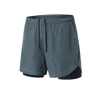Men's Cargo Quick Dry Breathable Drawstring Sports Shorts with Pockets Double <b>Layer</b> for Gym Training - Product Image 1