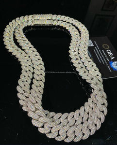 18MM 925 Sterling Silver Miami Cuban Link <b>Chain</b> Necklace Iced Hiphop Moissanite White Gold Gift <b>Name</b> Pendant - Product Image 4