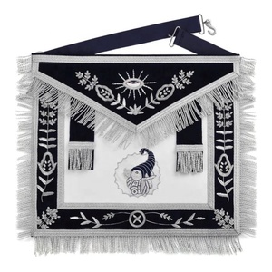 Tablier de Steward Junior Blue Lodge - Bleu foncé avec broderie en fils métalliques argentés - Product Image 1