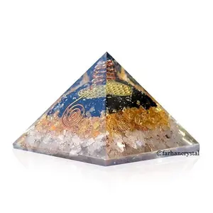 Orgone พีระมิดคริสตัล Orgenite,พีระมิดสำหรับการป้องกันสุขภาพ3ชั้นพร้อมผลิตภัณฑ์ออร์เกนอนจิตวิญญาณทัวร์มาลีนสีดำสำหรับการรักษา