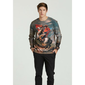 Sweat-shirts unisexes personnalisés à col rond en jersey long, imprimés par sublimation, design de haute qualité, 100% polyester polaire, pour hommes - Product Image 2