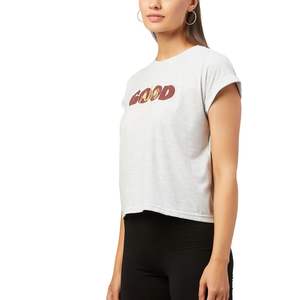 Camiseta de Algodón Personalizada para Mujer, Manga Corta, Cuello Redondo, Estampado Informal, Top Corto, Fabricante Mayorista OEM - Product Image 3