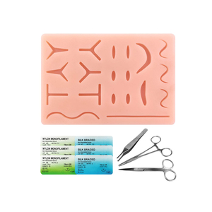 Kit d'entraînement professionnel aux sutures chirurgicales avec coussin en silicone et instruments - Ensemble de formation pour étudiants en médecine - Product Image 1