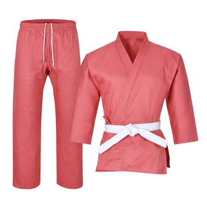 Ensemble d'uniforme de karaté marron MKH MKH-MU8 100 % coton, Gi d'arts martiaux respirant et extensible, coupe ample, tenue d'entraînement avec ceinture blanche - Product Image 6