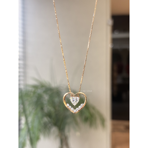 Collar con Colgante de Diamante Cultivado en Laboratorio con Corte Corazón Premium, Diseño de Corazón Flotante en Oro de 1.5 Ct, Joyería Fina para Mujer - Product Image 5