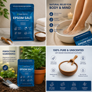 Sel d'Epsom (sulfate de magnésium) de qualité USP Wonder Products pour soulager la douleur et la relaxation musculaire, bain de pieds |   900g - Product Image 3