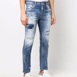 Jean en coton pour homme, coupe slim droite, décontracté, confortable pour le quotidien, style moderne. - Product Image 2