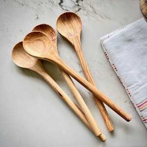 Juego de cucharas de madera hechas a mano, utensilios de cocina rústicos naturales tallados para uso doméstico, artesanías>Natural Crafts - Product Image 1