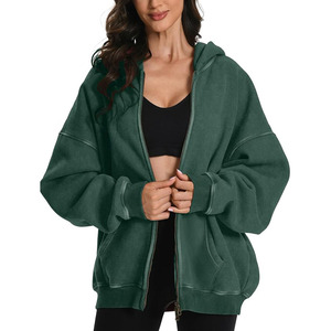 Women's Men's Zip Up Hoodie Oversized Acid Wash Hoodies Heavyweight Distress Cotton <b>Fleece</b> <b>Zipper</b> Hoodie Vintage - Product Image 1