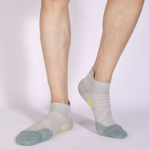 White Men's Ankle Sports <b>Socks</b> With <b>Orange</b> And Purple Accents Breathable Knitted For Summer Use - Product Image 6