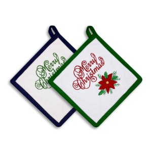 High Quality 100% Cotton Christmas Embroidery Design <b>Pot</b> <b>Holders</b> Kitchen & Tabletop Oven Use <b>Pot</b> <b>Holder</b> - Product Image 5