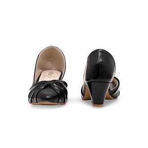 Chaussures plates confortables noires WN7386 Court - Product Image 2