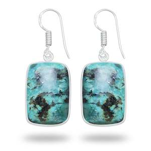 Pendientes de Cristal de Crisocola con Múltiples Formas, Regalo para Mamá, Hechos a Mano, Joyería Fina Azul para Mujer, Plateados, con Dijes Bonitos - Product Image 3