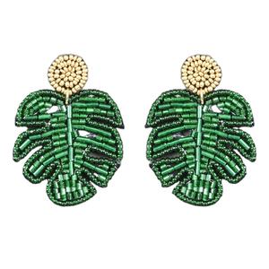 Pendientes de Cuentas con Forma de Hoja, Pendientes Personalizados con Múltiples Cuentas, Joyería Festiva para Mujer al Mejor Precio - Product Image 1