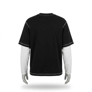 Camisetas de manga larga para hombre, personalizadas OEM, de doble capa, 100% algodón, 220 g/m², tela transpirable, estilo urbano, unisex. - Product Image 3