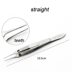 1 pièce Pince à strabisme incurvée avec verrouillage en acier inoxydable, instrument ophtalmique - Product Image 1