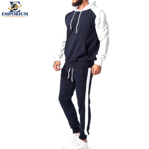 Chándal de hombre estilo jersey, azul y blanco en contraste, de manga larga, corte regular, el más vendido - Product Image 4