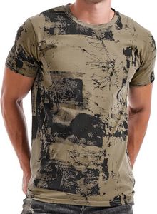 เสื้อยืดแขนสั้นพิมพ์ลายหินอ่อนสีขาวสำหรับผู้ชาย คอกลม สวมใส่สบายในฤดูร้อน ระบายอากาศได้ดี น้ำหนักเบา ผลิตจากโพลีเอสเตอร์ ทรงพอดีตัว - Product Image 3