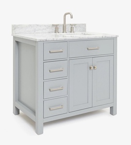 Mueble de Baño Personalizado Hannah de 37 Pulgadas con Lavabo a la Derecha, Solo Mueble, 2 Opciones de Acabado, Fabricante OEM de Vietnam - Product Image 2