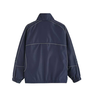 Windbreaker Track <b>Jacket</b> Streetwear Custom <b>Men</b> Outdoor Waterproof Sports Nylon Reflective Design Active Jersey Sport Stripes Oem - Product Image 2
