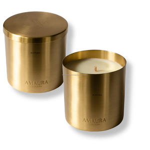 โหลเทียนทองเหลืองสำหรับตกแต่งคริสต์มาสขี้ผึ้งถั่วเหลืองเทียนหอม - Product Image 1