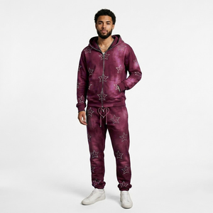 Chándal Deportivo para Hombre, Manga Larga, Invierno, con Pedrería, Transpirable, Secado Rápido, Hecho en Pakistán, Talla Grande, Corte Ajustado, 100% Algodón - Product Image 3
