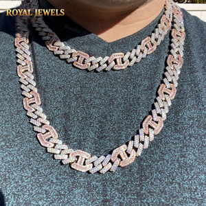925 <b>Silver</b> Moissanite Cuban Link Chain Necklace Iced Out Hip Hop <b>Choker</b> Unisex Party Jewelry - Product Image 1