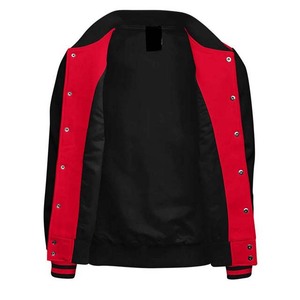 OEM Custom Casual Streetwear Letter Embroidery Turn Down Collar Wool Sleeve Varsity Jacket Men's Varsity Baseball Jackets Adults - Product Image 2