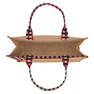 Bolso de mano de yute teñido resistente de reciclaje de moda personalizado bolsas de compras reutilizables con automango precio comparativo - Product Image 4