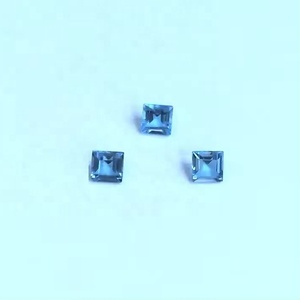 Topacio azul suizo natural certificado 8mm corte cuadrado facetado piedras preciosas sueltas calibradas más vendidas del fabricante indio Suppli - Product Image 2