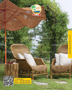 Sombrilla de Fibra de Coco Natural de Alta Calidad y Ecológica de 280 cm de Diámetro para Jardín, Solución de Protección Solar para Exteriores por COCO HITECH - Product Image 2