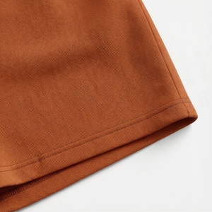 Conjunto de 2 Piezas para Mujer, Camiseta de Manga Corta de Color Sólido Tejida y Pantalones Cortos por Encima de la Rodilla, Cuello Redondo, Corte Holgado, Ropa Casual de Primavera/Verano - Product Image 6