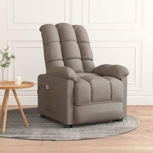 Fauteuil de massage en tissu taupe - Product Image 1