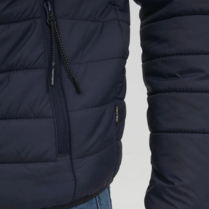 2026 <b>Men</b> Color Block Hooded Puffer <b>Jacket</b> Navy Blue Brown <b>White</b> Quilted Winter Insulated Full Zip Casual Outdoor Outerwear - Product Image 6