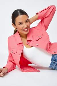 Vestes décontractées pour femmes, coupe ajustée, col rabattu, en jean, personnalisables, vente en gros - Product Image 4