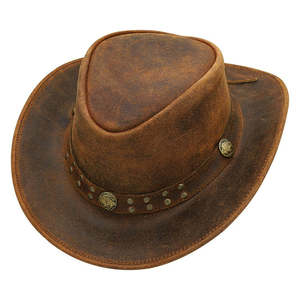 Nouveaux chapeaux de cowboy personnalisés en cuir de vache pour hommes, chapeaux en cuir de vache unisexe pour l'extérieur, best-sellers - Product Image 1