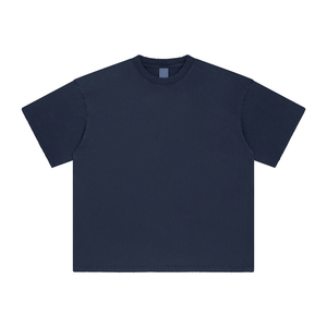 T-shirt pour homme à manches courtes, col rond, surdimensionné, en coton épais, avec impression graphique personnalisée, t-shirts décontractés amples pour homme - Product Image 1