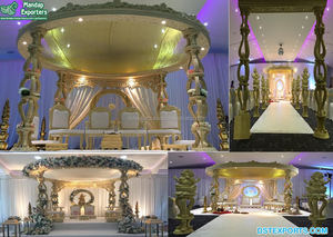 Mandap en bois de style traditionnel pour mariage indien, élégant mandap de mariage hindou, mandap de mariage de style temple en bois, États-Unis, Royaume-Uni - Product Image 5