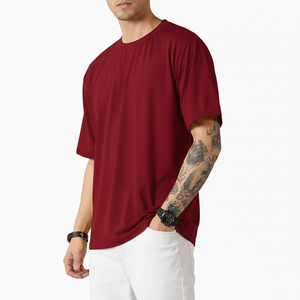 Unisex Solid 100% <b>Polyester</b> T-Shirt with Custom Logo Silk Screen Printing Eco-Friendly Breathable street wear <b>Tshirt</b> - Product Image 4