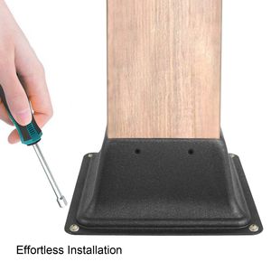 10 Pezzi Base per Palo da Terrazzo 4x4 Pollici con Flangia di Supporto da 2,5 Libbre, Verniciata a Polvere, per Decking Interno 3,38x3,38 Pollici - Product Image 4