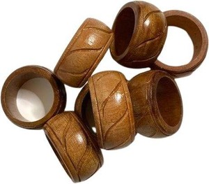 Premium Solid Wood Wooden Napkin Ring Set Reusable Wooden Napkin Ring Dining Table Accessory - Product Image 2