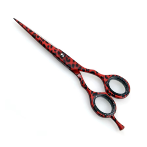 Professional Red and Black <b>Barber</b> Scissors Stainless Steel Hair Cutting Shears with Sharp Straight <b>Blade</b> - Product Image 1